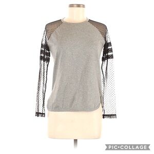 RED Valentino Lace Swiss Dot Sleeve Scoop Neck Top